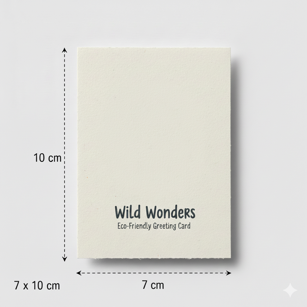 كرت ورقي مع الطباعة حسب الطلب مقاس 7x10سم