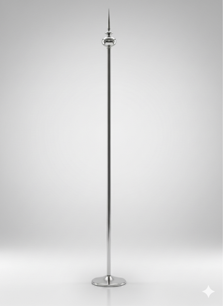 سارية كبير فضي قاعدة صغير